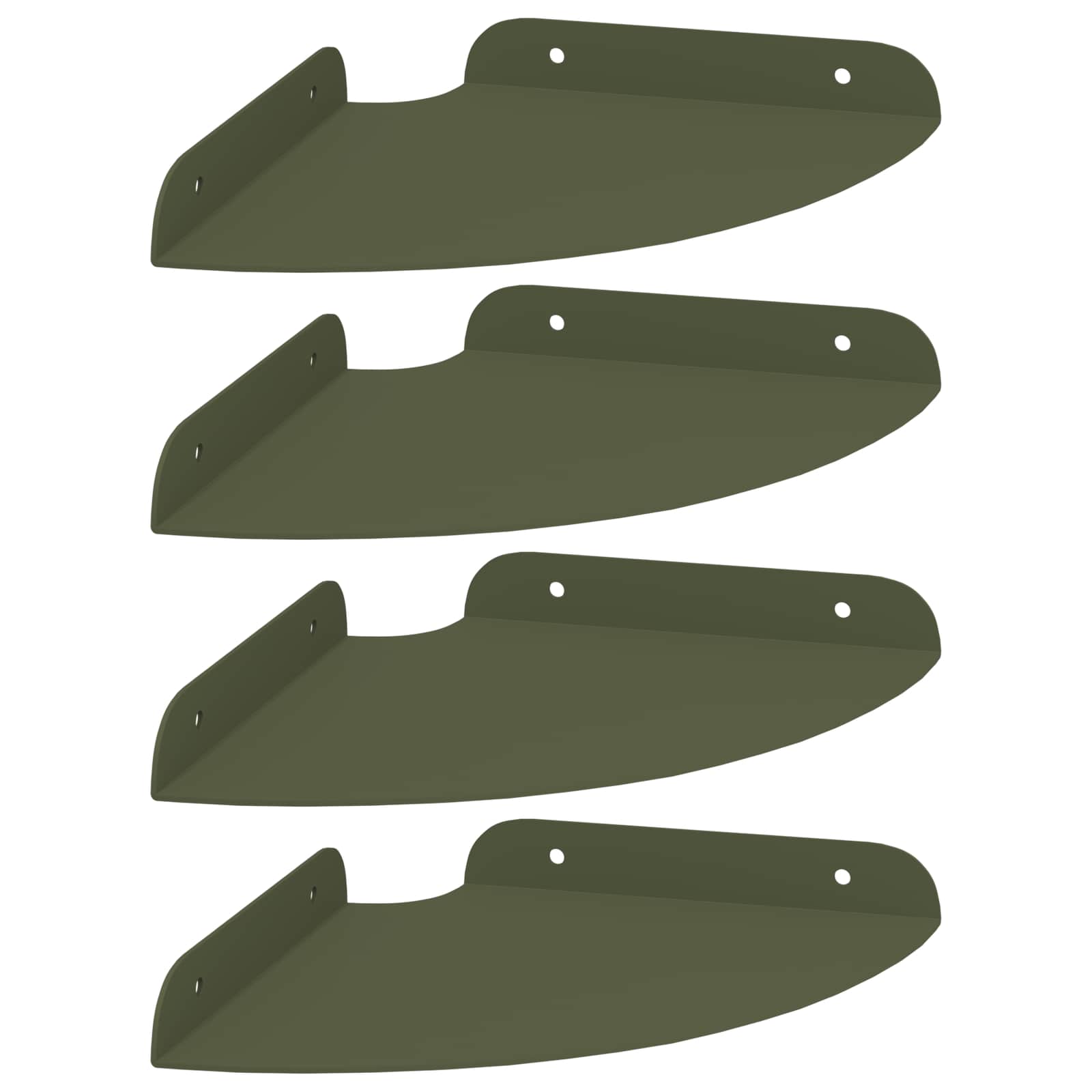 Drijvende plank met plank 4 pcs Olijf Groen 18 x 18 x 2 cm