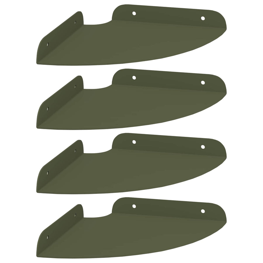 Drijvende plank met plank 4 pcs Olijf Groen 18 x 18 x 2 cm
