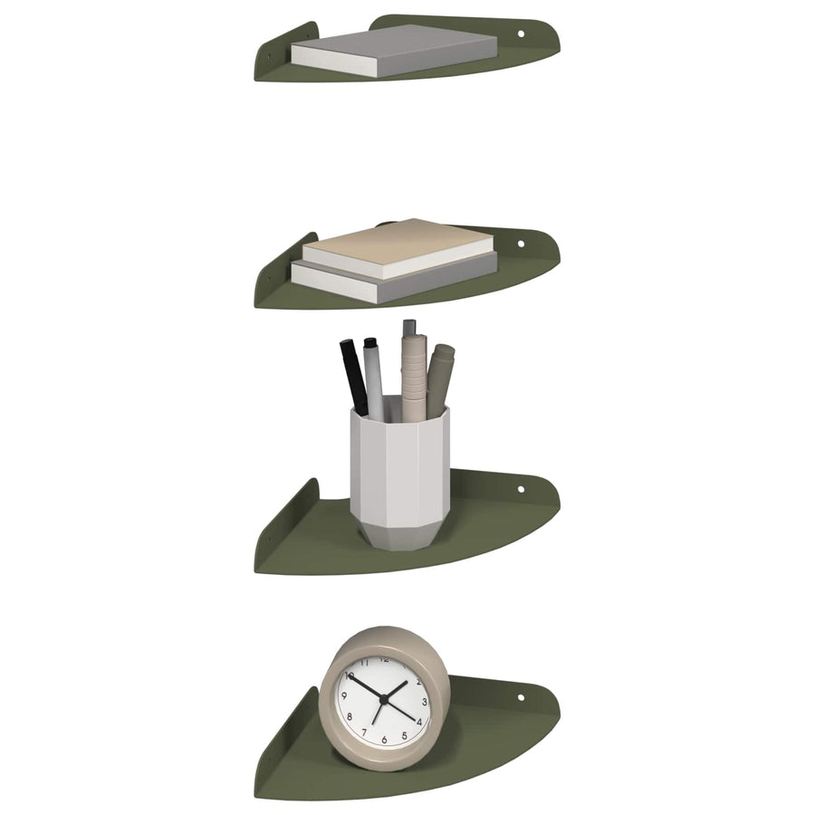 Drijvende plank met plank 4 pcs Olijf Groen 18 x 18 x 2 cm