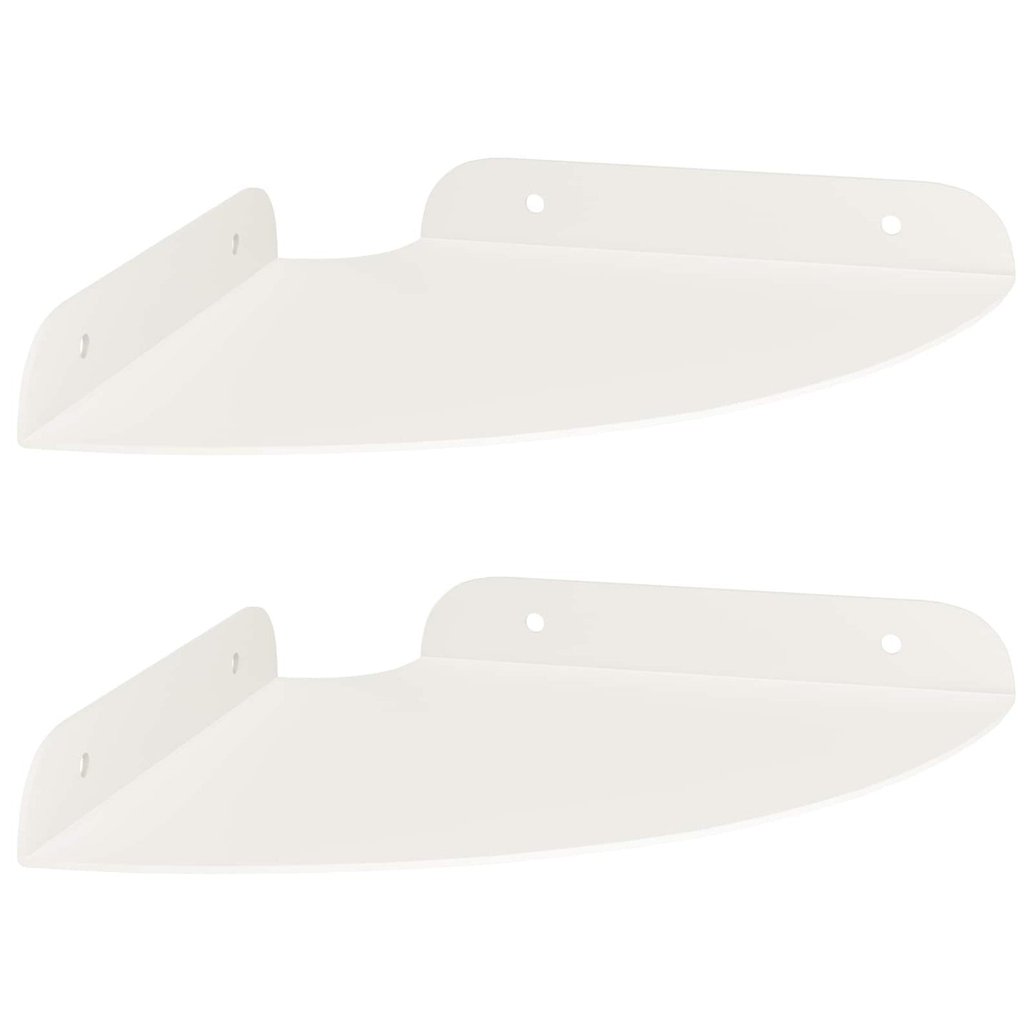 Drijvende plank met plank met opslag 2 pcs Wit 18 x 18 x 2 cm