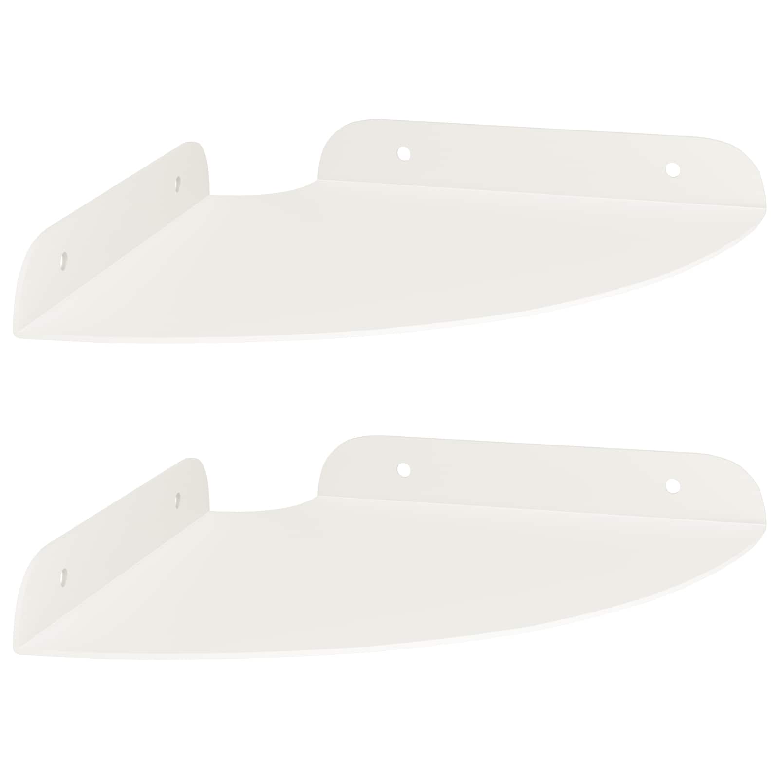 Drijvende plank met plank met opslag 2 pcs Wit 18 x 18 x 2 cm