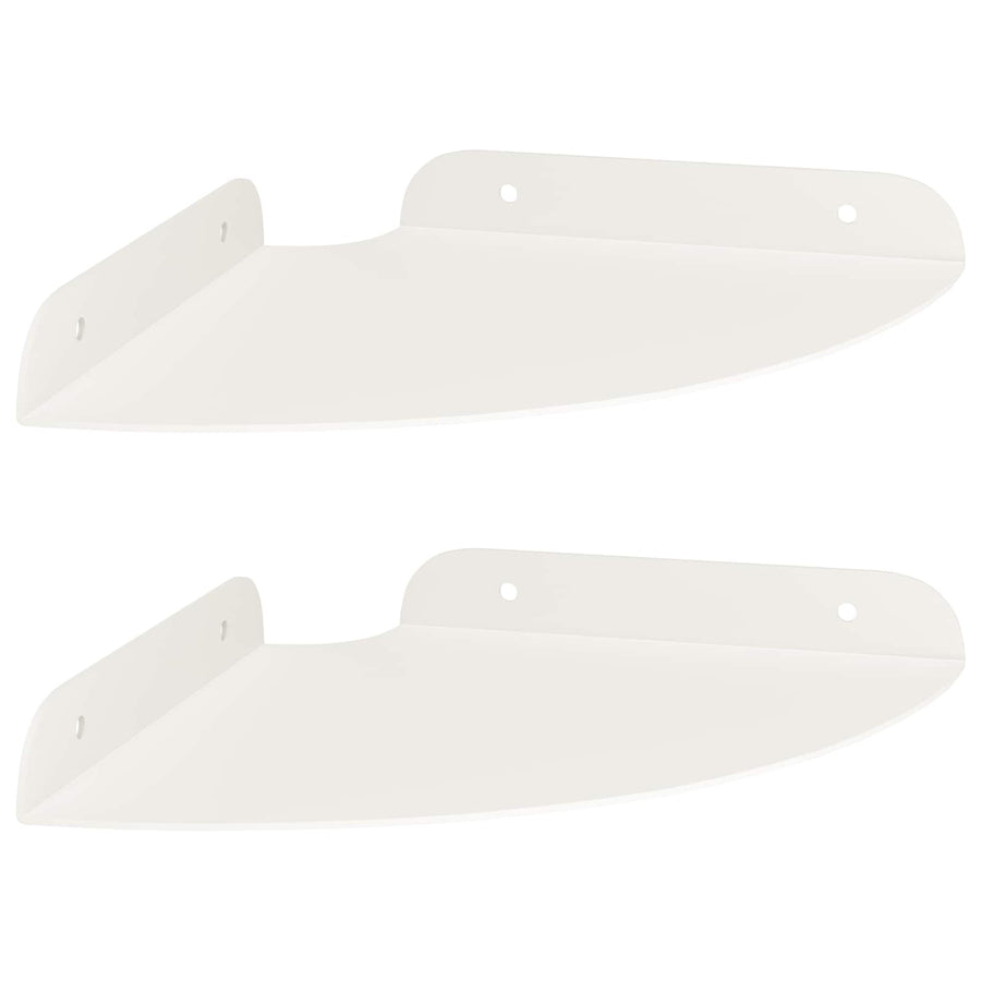 Drijvende plank met plank met opslag 2 pcs Wit 18 x 18 x 2 cm