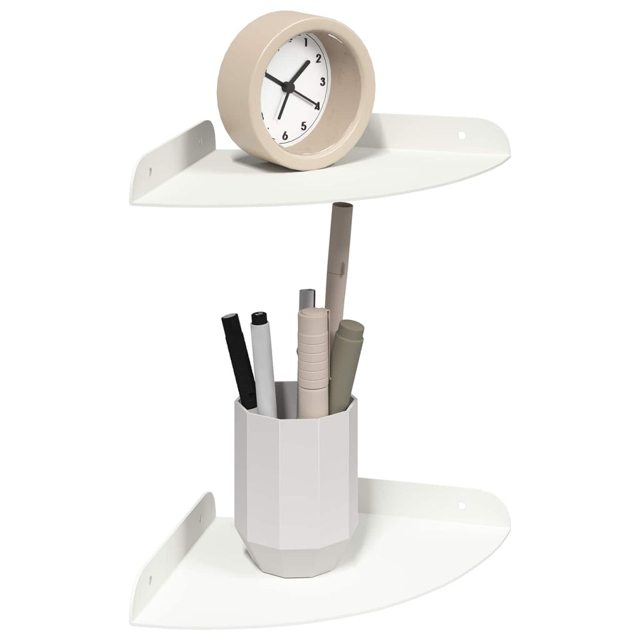 Drijvende plank met plank met opslag 2 pcs Wit 18 x 18 x 2 cm