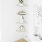 Floating Shelf with Storage 4 pcs White 18 x 18 x 2 cm