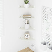 Wandplanken staal 18x18x2 cm wit 4 stuks