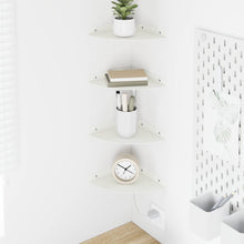 Drijvende plank met plank met opslag 4 pcs Wit 18 x 18 x 2 cm