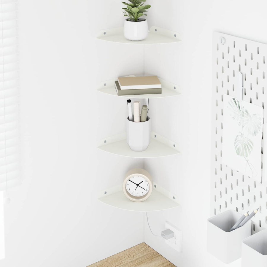 Drijvende plank met plank met opslag 4 pcs Wit 18 x 18 x 2 cm