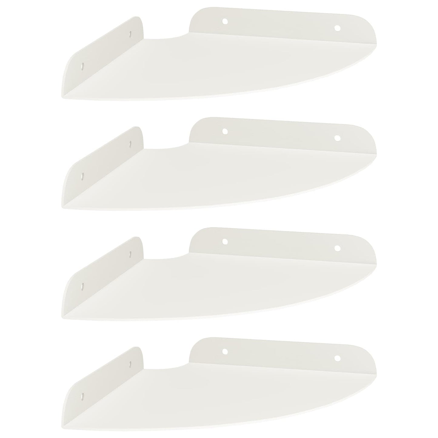 Drijvende plank met plank met opslag 4 pcs Wit 18 x 18 x 2 cm
