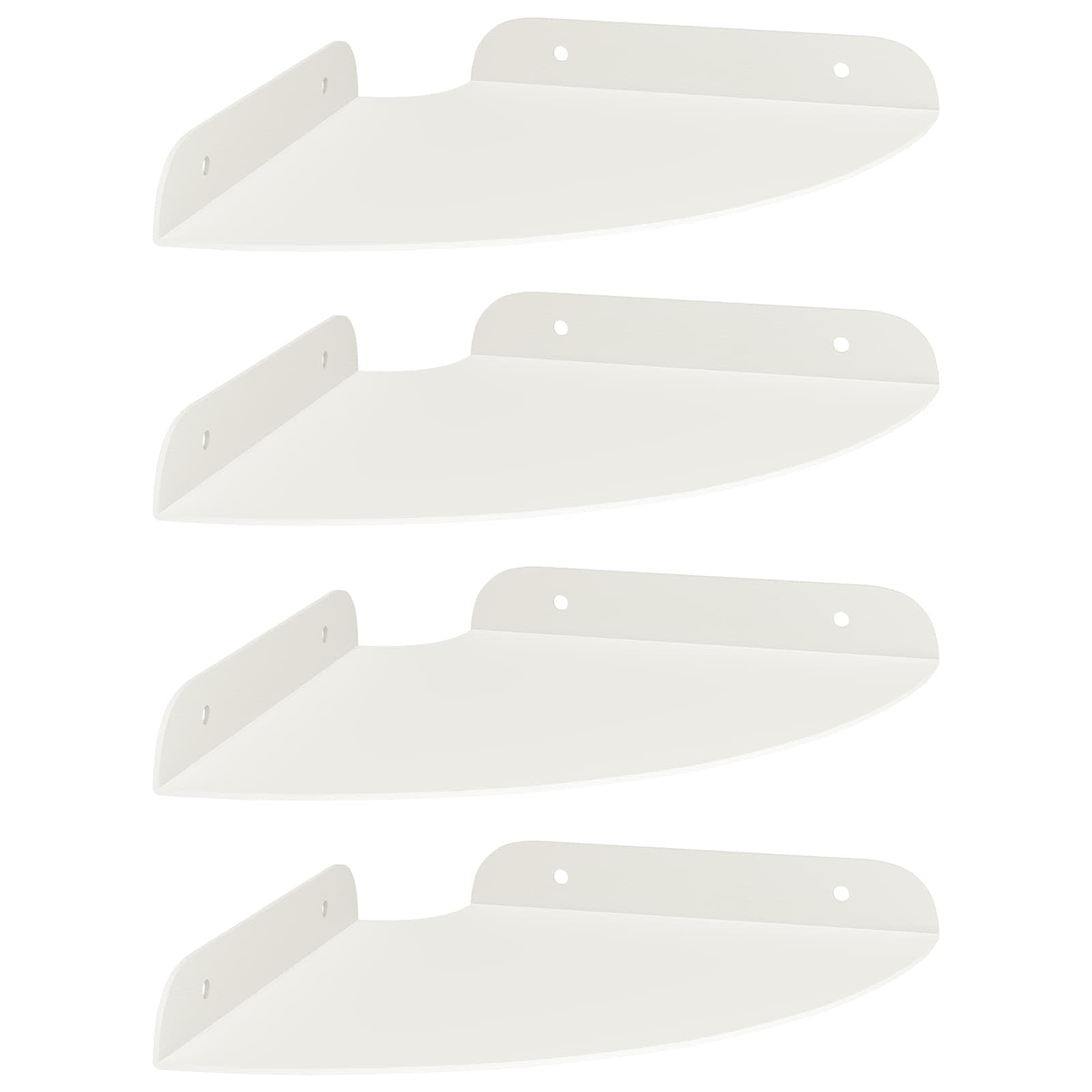 Drijvende plank met plank met opslag 4 pcs Wit 18 x 18 x 2 cm