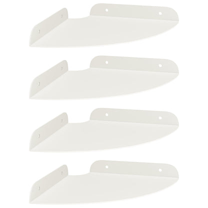 Drijvende plank met plank met opslag 4 pcs Wit 18 x 18 x 2 cm