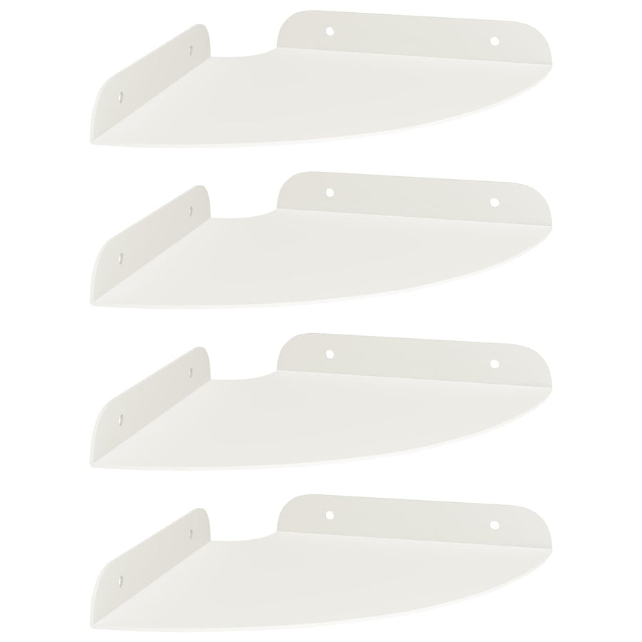 Drijvende plank met plank met opslag 4 pcs Wit 18 x 18 x 2 cm