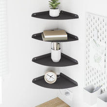 Drijvende plank met plank met opslag 4 pcs Zwart 24 x 24 x 2 cm