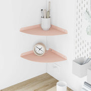 Zwevende planken 2 stuks 24x24x2 cm roze staal