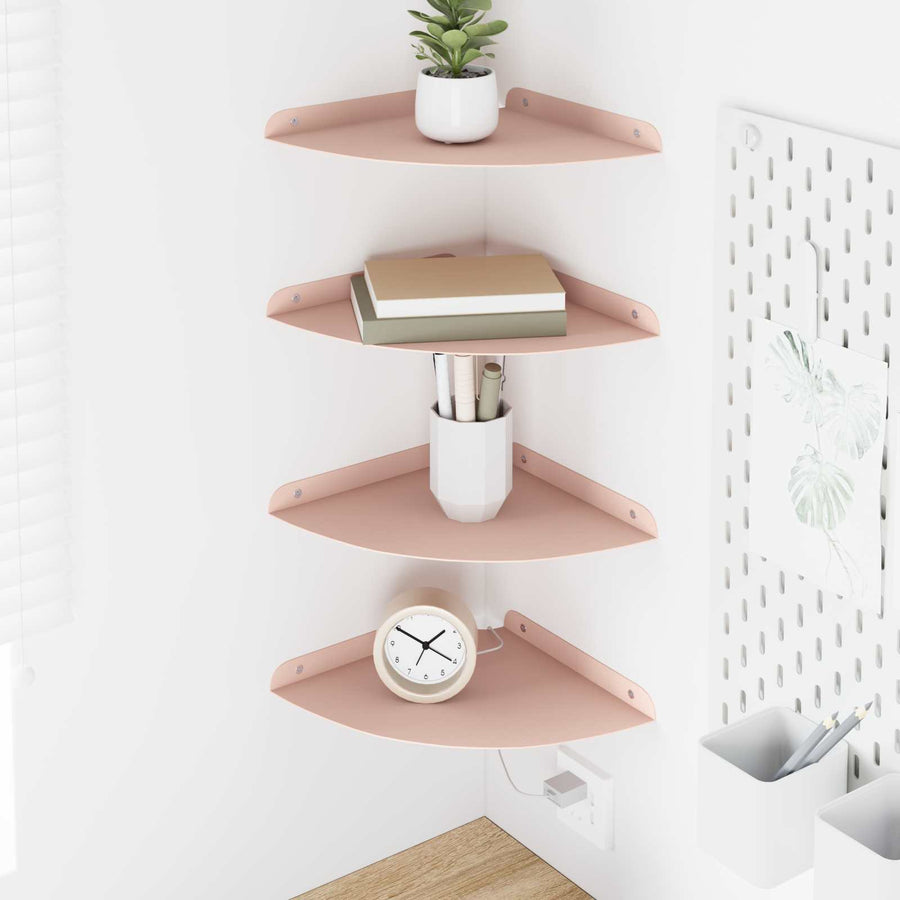 Drijvende plank met plank met opslag 4 pcs Roze 24 x 24 x 2 cm