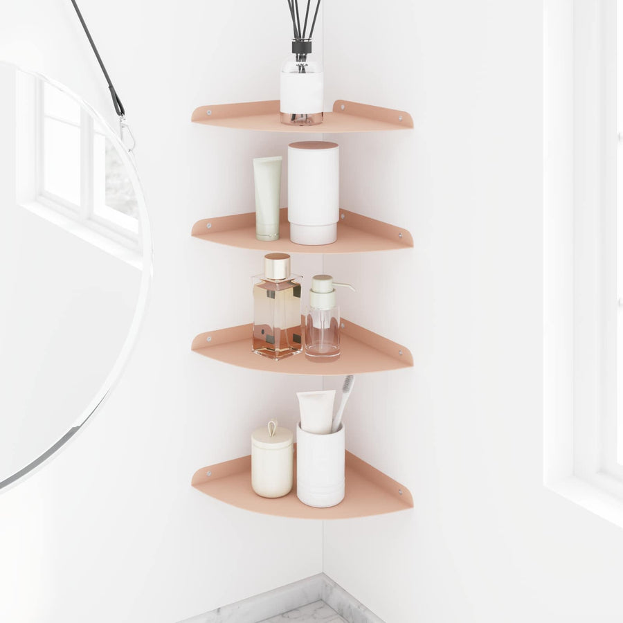 Drijvende plank met plank met opslag 4 pcs Roze 24 x 24 x 2 cm