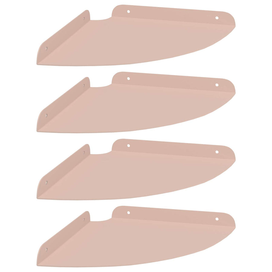 Drijvende plank met plank met opslag 4 pcs Roze 24 x 24 x 2 cm