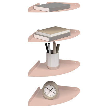 Drijvende plank met plank met opslag 4 pcs Roze 24 x 24 x 2 cm