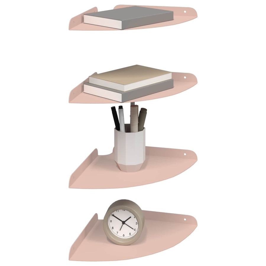 Drijvende plank met plank met opslag 4 pcs Roze 24 x 24 x 2 cm