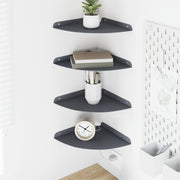 Wandplank 4 stuks 24x24 cm antraciet staal