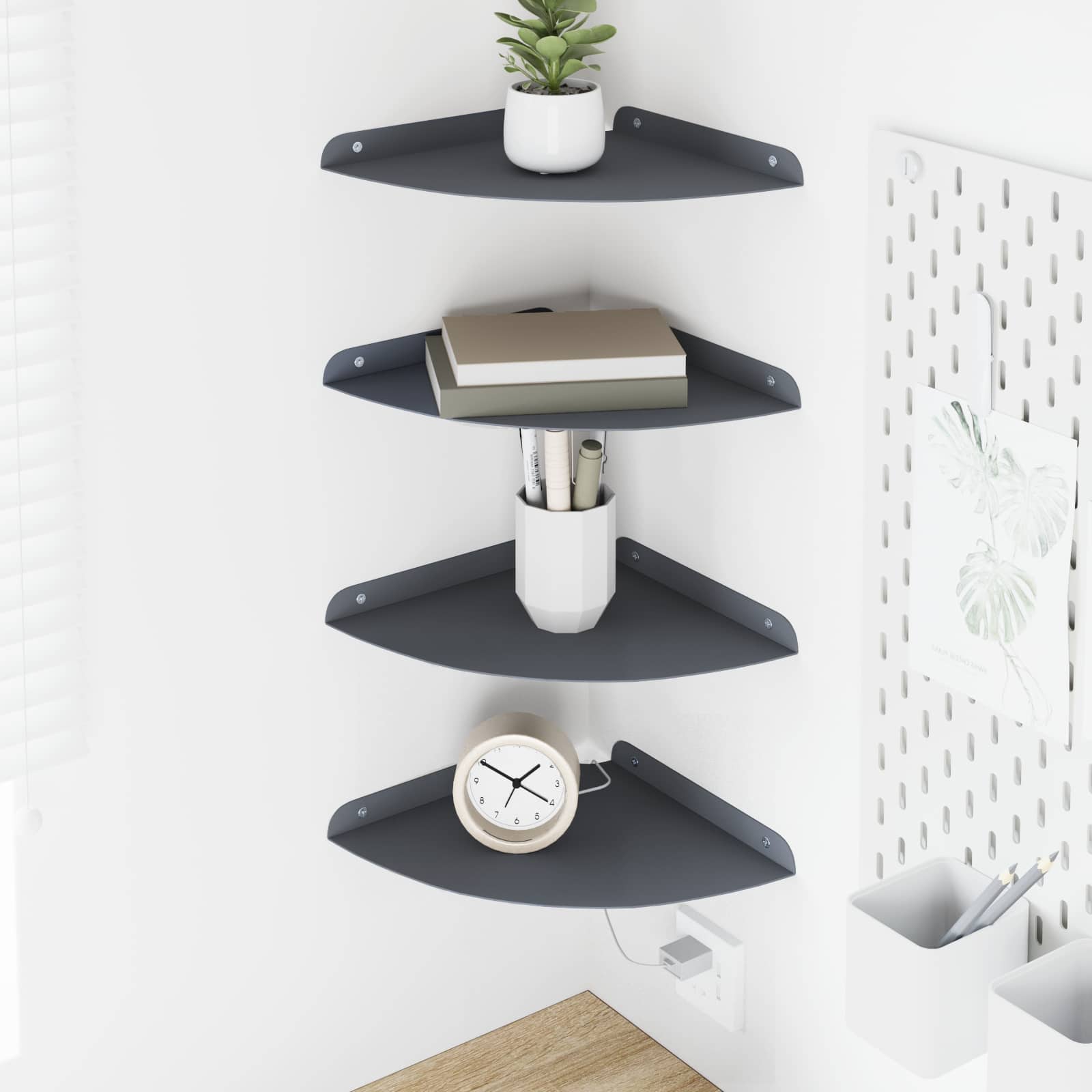 Drijvende plank met plank 4 pcs Antraciet 24 x 24 x 2,3 cm