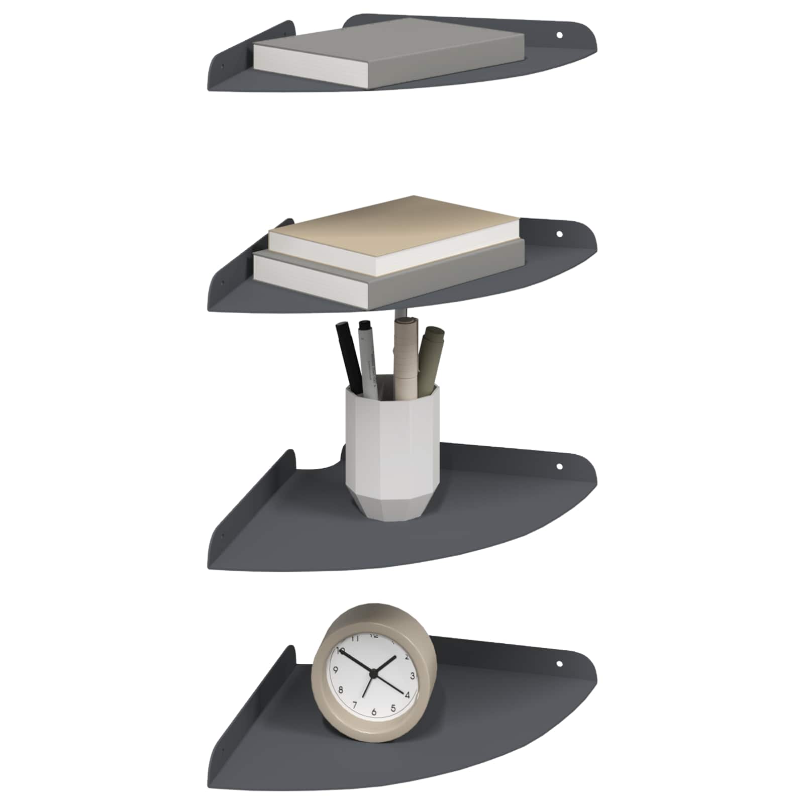 Drijvende plank met plank 4 pcs Antraciet 24 x 24 x 2,3 cm