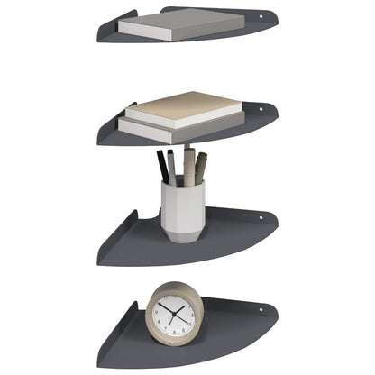 Drijvende plank met plank 4 pcs Antraciet 24 x 24 x 2,3 cm