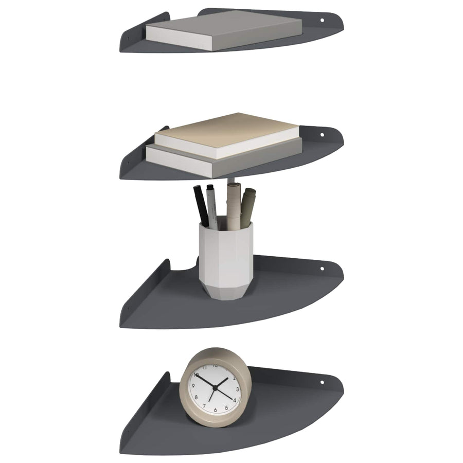 Drijvende plank met plank 4 pcs Antraciet 24 x 24 x 2,3 cm