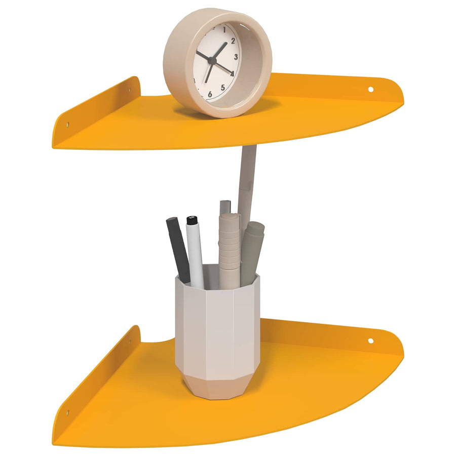 Drijvende plank met plank 2 pcs Mosterdgeel 24 x 24 x 2 cm