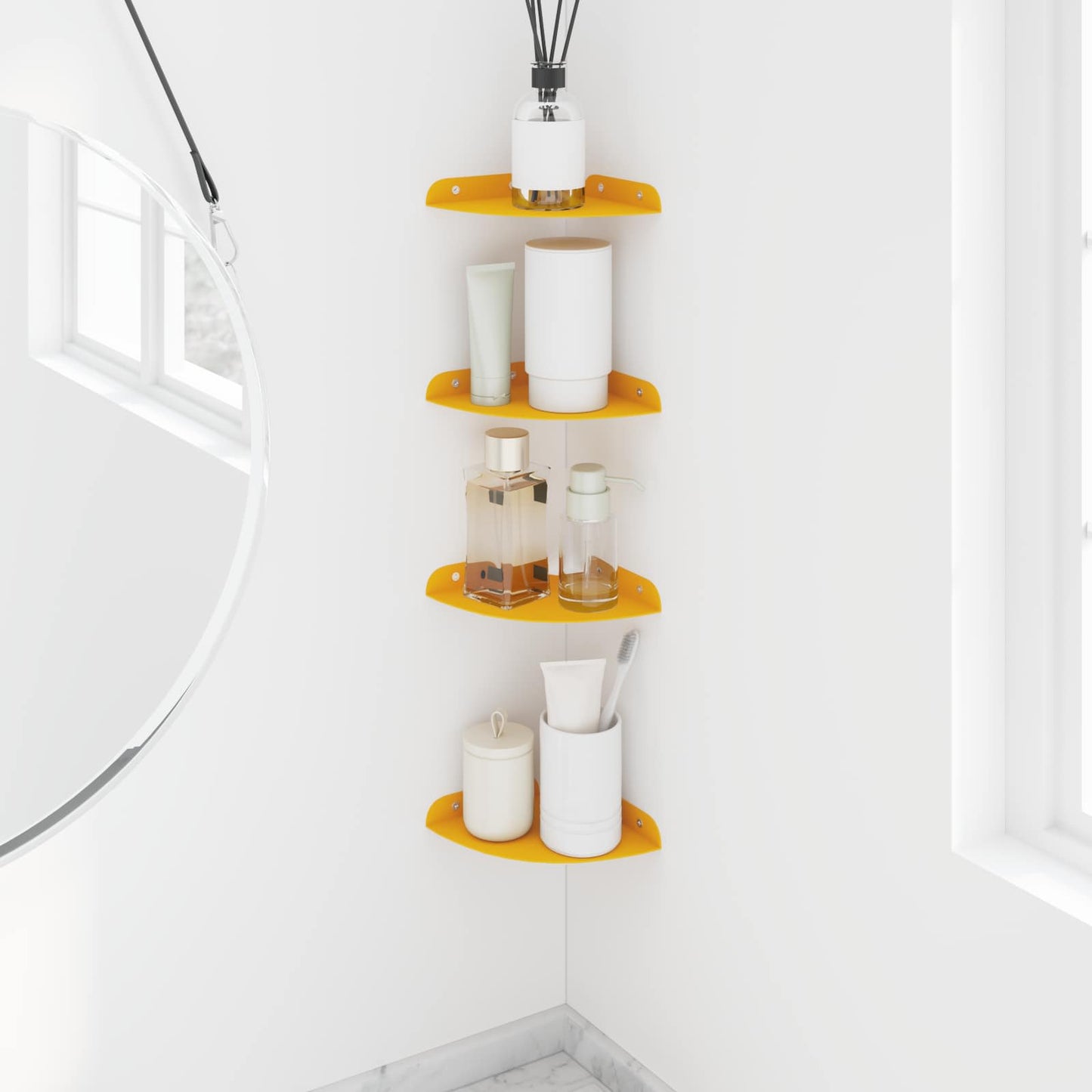 Drijvende plank met plank 4 pcs Mosterdgeel 24 x 24 x 2 cm