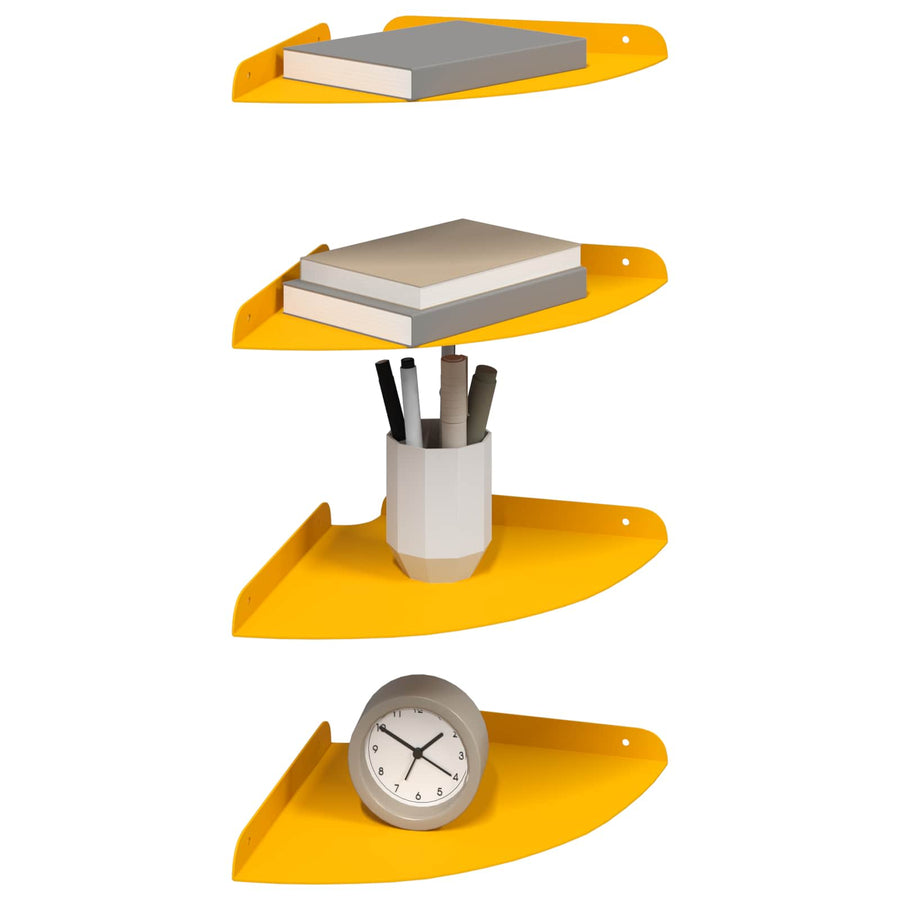 Drijvende plank met plank 4 pcs Mosterdgeel 24 x 24 x 2 cm