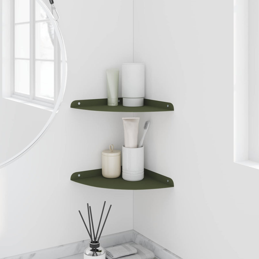 Drijvende plank met plank 2 pcs Olijf Groen 24 x 24 x 2 cm