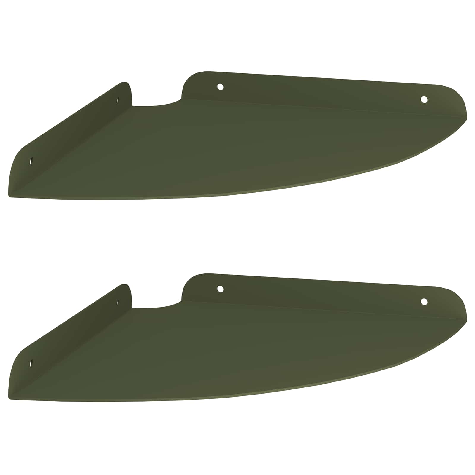 Drijvende plank met plank 2 pcs Olijf Groen 24 x 24 x 2 cm