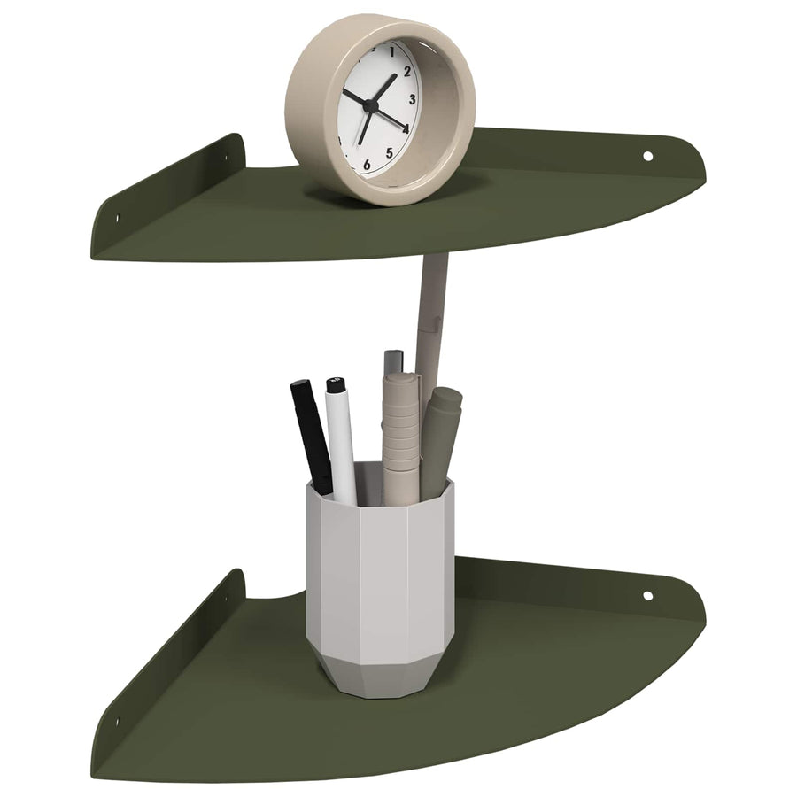 Drijvende plank met plank 2 pcs Olijf Groen 24 x 24 x 2 cm