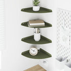 Wandplank 24x24x2 cm staal olijf groen 4 stuks