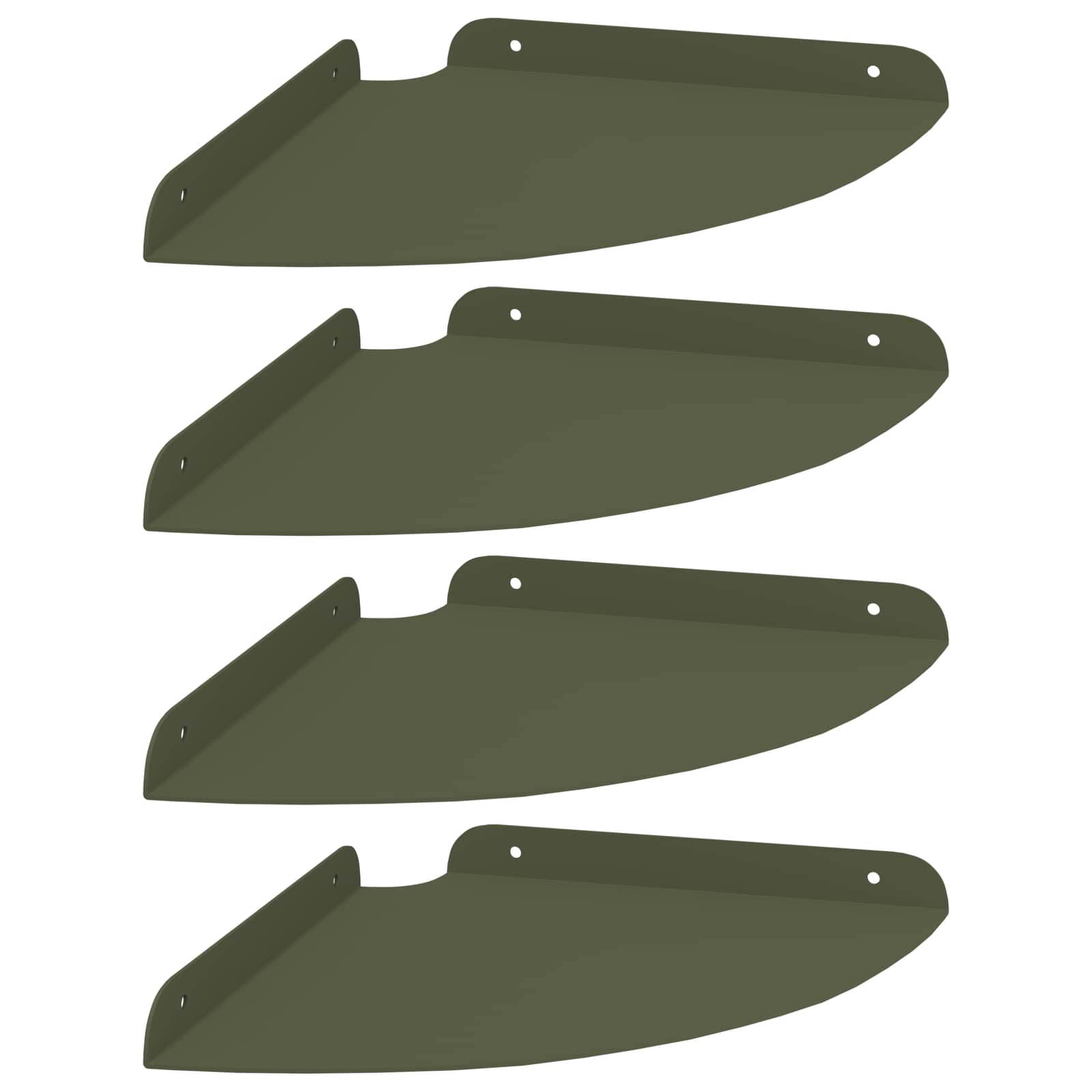 Drijvende plank met plank 4 pcs Olijf Groen 24 x 24 x 2 cm