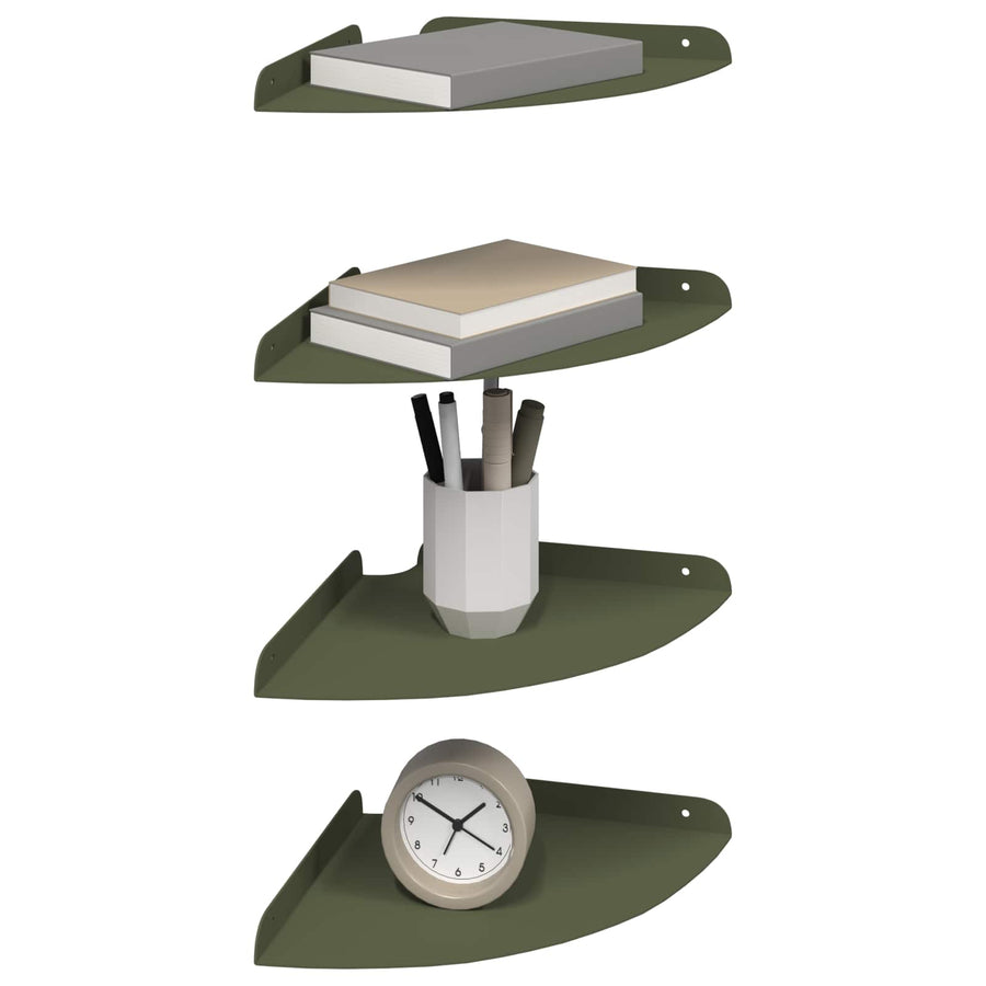 Drijvende plank met plank 4 pcs Olijf Groen 24 x 24 x 2 cm