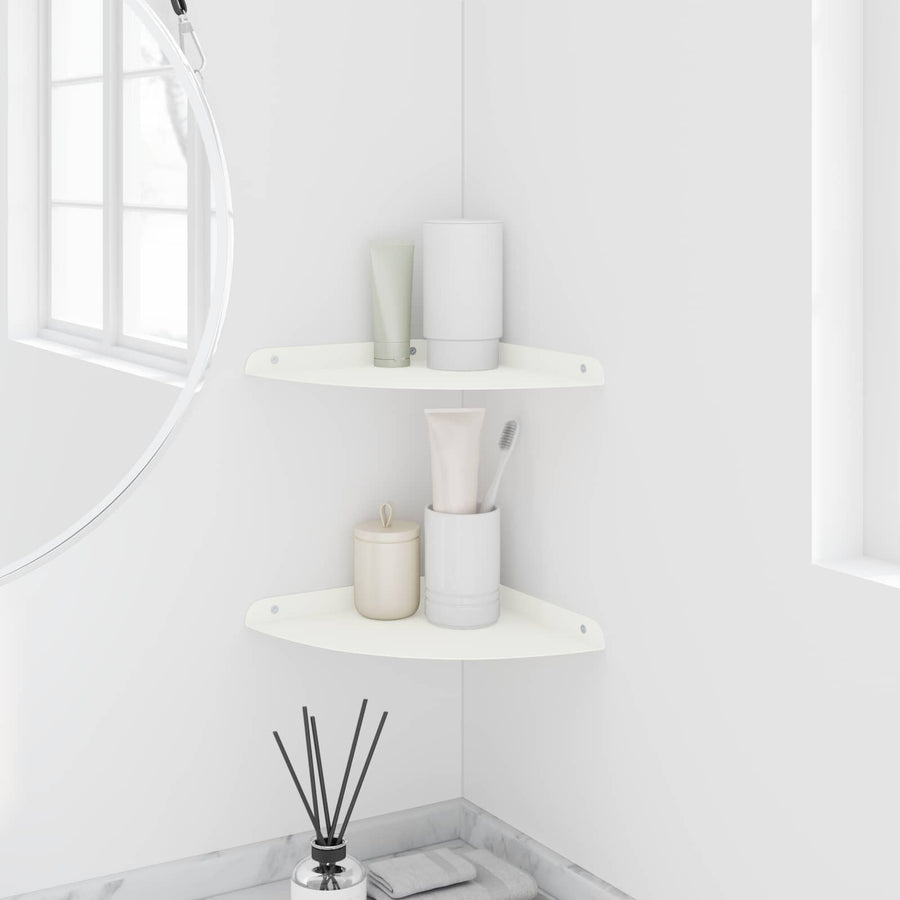 Drijvende plank met plank met opslag 2 pcs Wit 24 x 24 x 2 cm