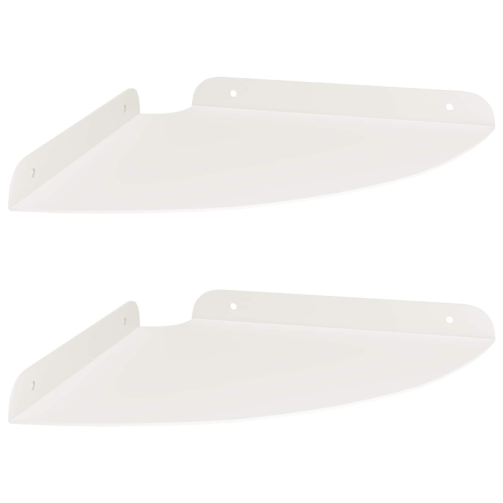 Drijvende plank met plank met opslag 2 pcs Wit 24 x 24 x 2 cm