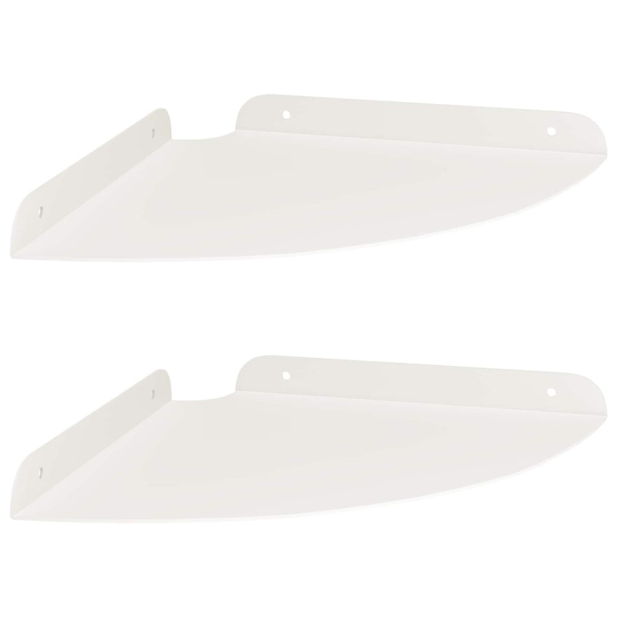 Drijvende plank met plank met opslag 2 pcs Wit 24 x 24 x 2 cm