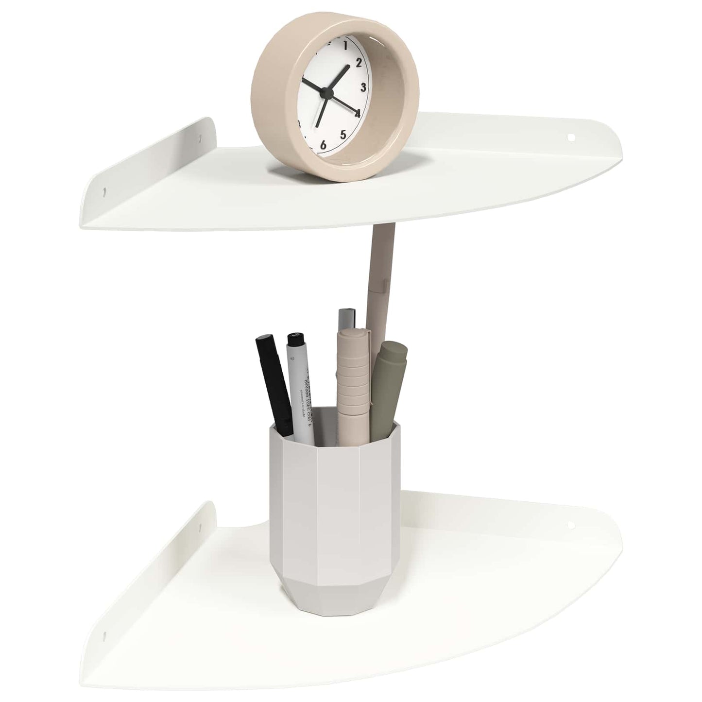 Drijvende plank met plank met opslag 2 pcs Wit 24 x 24 x 2 cm