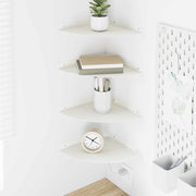 Wandplank 24x24x2 cm staal wit (4 stuks)