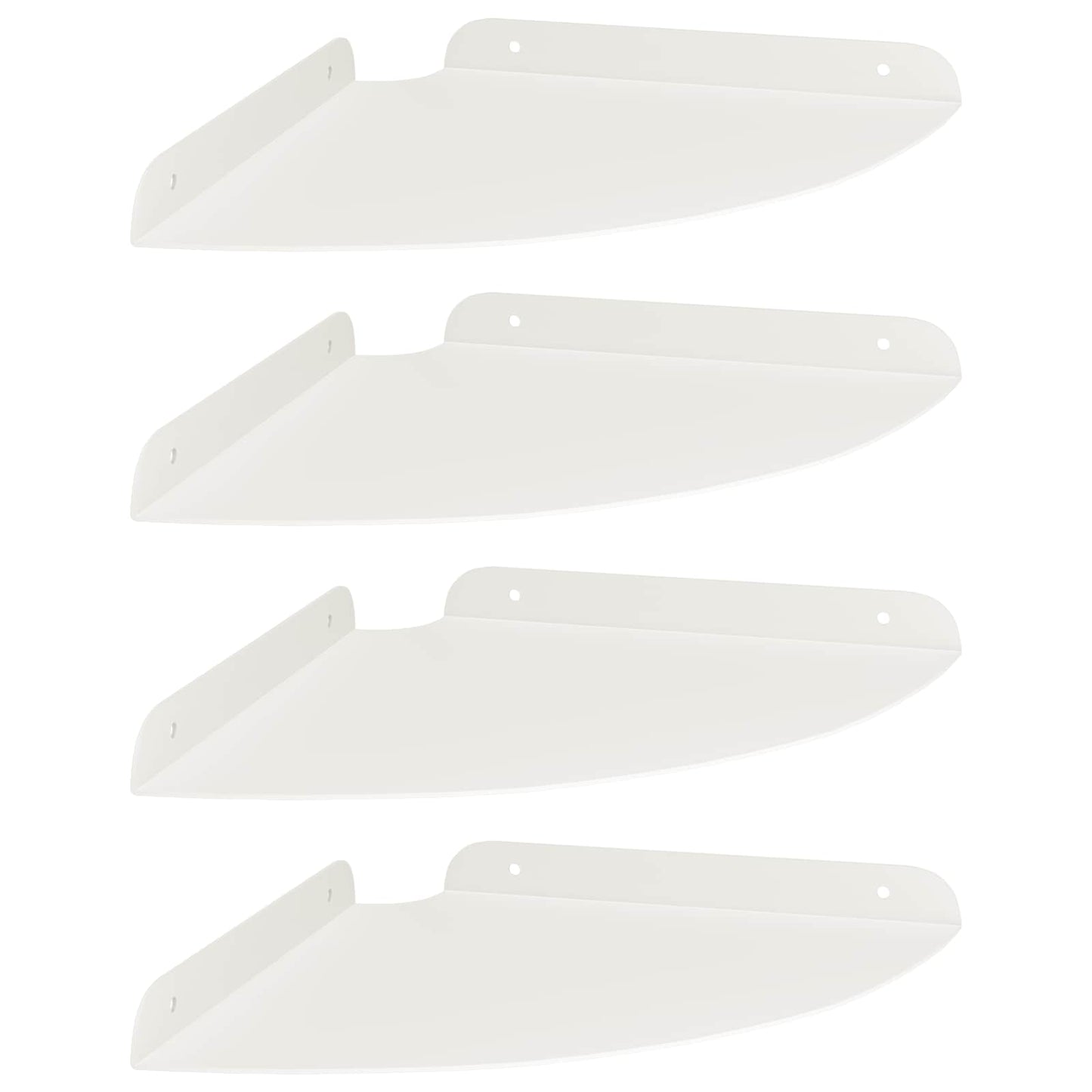 Drijvende plank met plank met opslag 4 pcs Wit 24 x 24 x 2 cm