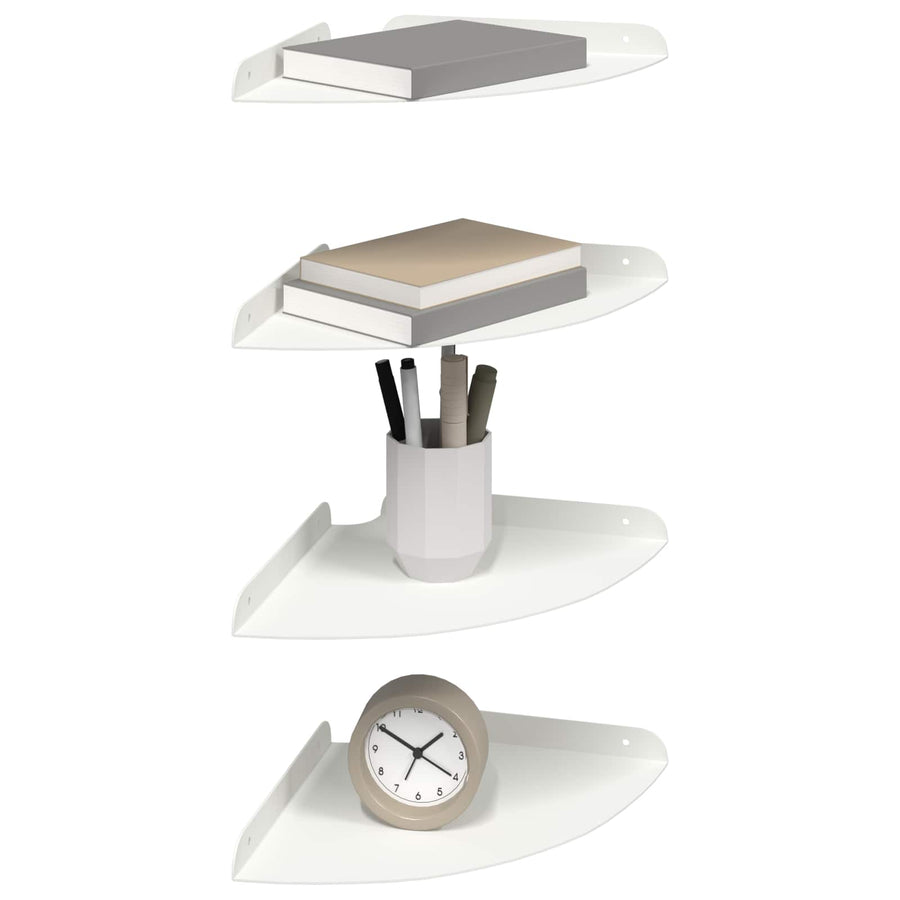 Drijvende plank met plank met opslag 4 pcs Wit 24 x 24 x 2 cm