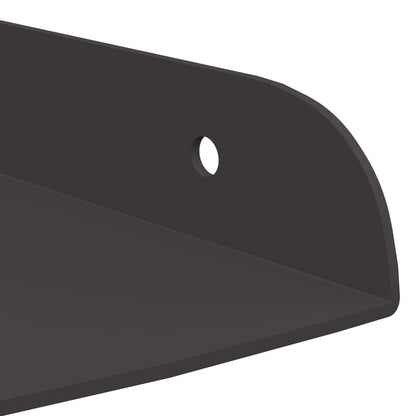 Wandplank met plank met opslag 2 pcs Zwart 18 x 18 x 2.3 cm