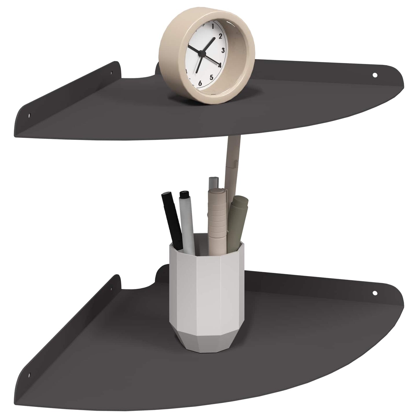 Wandplank met plank met opslag 2 pcs Zwart 18 x 18 x 2.3 cm