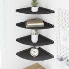 Wandplanken staal 4 stuks 30x30x2 cm zwart