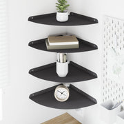Wandplanken staal 4 stuks 30x30x2 cm zwart