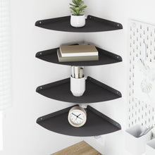 Drijvende plank met plank met opslag 4 pcs Zwart 30 x 30 x 2 cm
