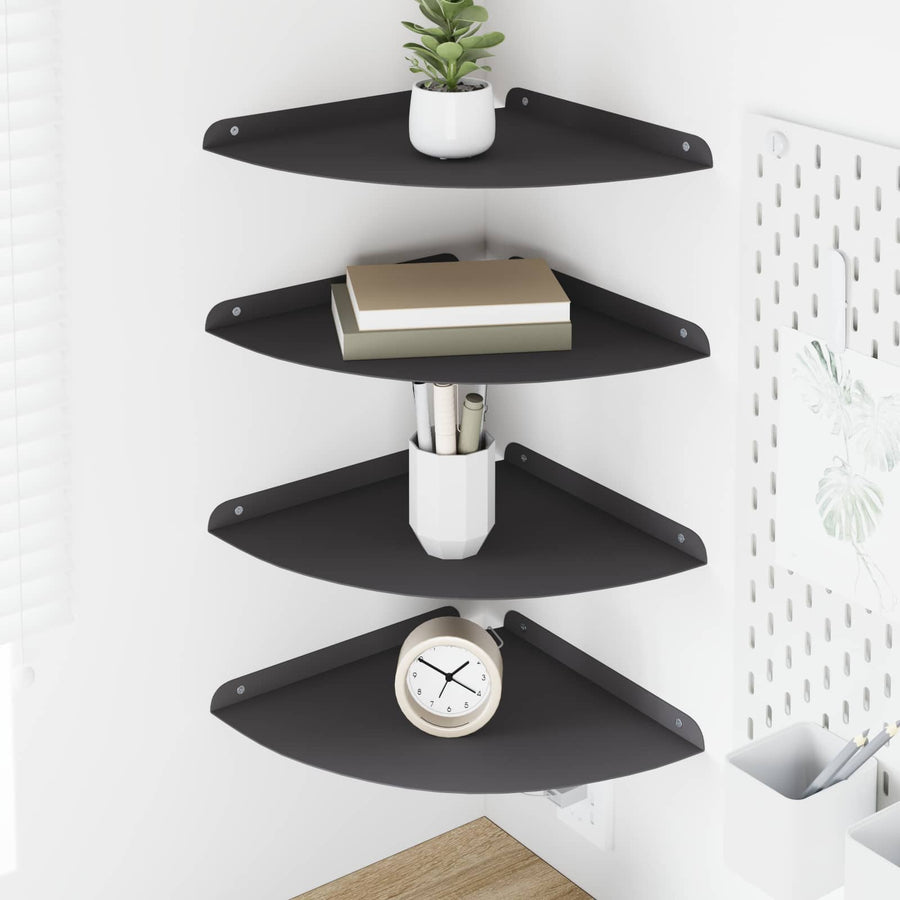 Drijvende plank met plank met opslag 4 pcs Zwart 30 x 30 x 2 cm