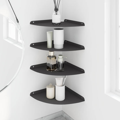 Drijvende plank met plank met opslag 4 pcs Zwart 30 x 30 x 2 cm